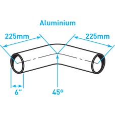 Exhaust Elbow 45º Bend, ​Aluminized Steel - 6"